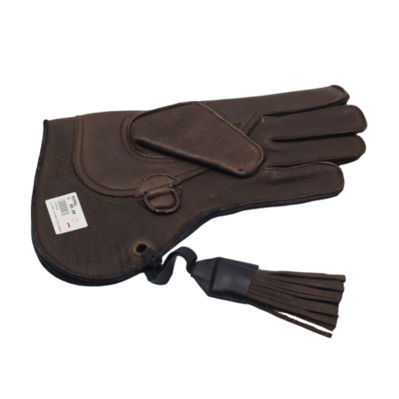 FALCONARY LEATHER GLOVES BROWN W/ BROWN HANDLE