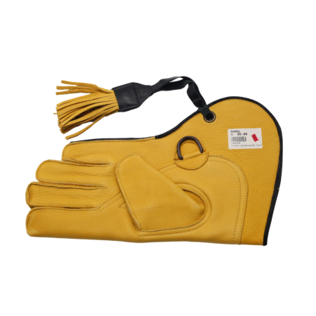 FALCONARY LEATHER GLOVES YELLOW W/ BROWN HANDLE