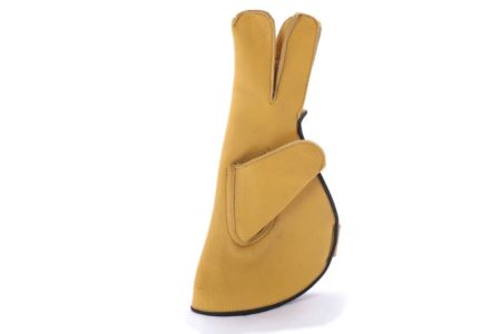 cowhide leather 2 finger gloves yellow