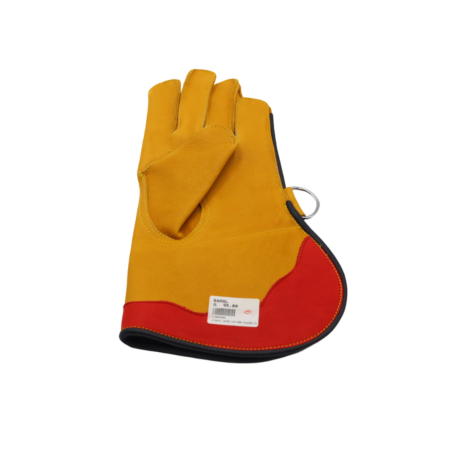 Single Layer Leather Gloves Mix Color Yellow/Red