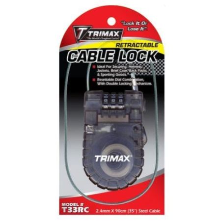 36″ L x 3mm – Retractable Cable 3-Digit Combination Lock