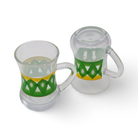 6 pc Glass cups set Mix color