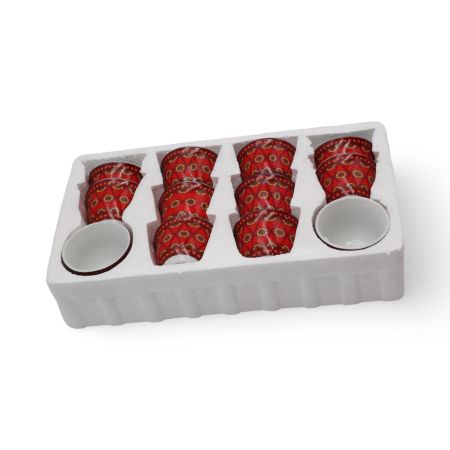 Red-DV012-1- 12 pc Mix color ceramic cups set