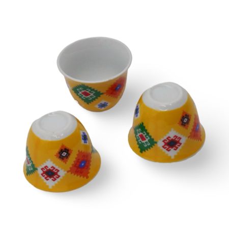 Yellow-DV013-1- 12 pc Mix color ceramic cups set