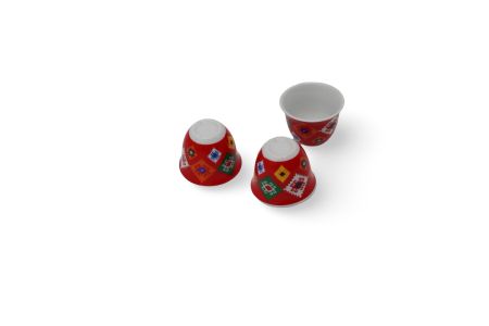 Red-DV013-1- 12 pc Mix color ceramic cups set