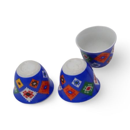 Blue-DV013-1- 12 pc Mix color ceramic cups set