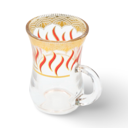 Red & Gold Designed Tea Cups Set of 6